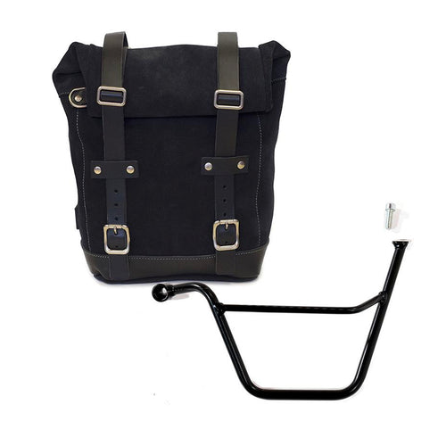 Bolsa lateral en piel dividida + armazón Triumph Bonneville t100 & Scrambler 900 sx U002+1005SX