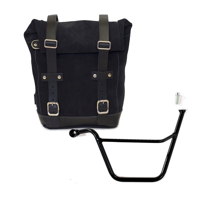 Bolsa lateral en piel dividida + armazón Triumph Bonneville t100 & Scrambler 900 sx U002+1005SX