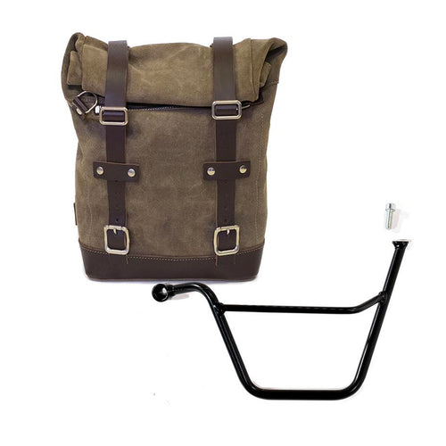 Bolsa lateral en piel dividida + armazón Triumph Bonneville t100 & Scrambler 900 sx U002+1005SX