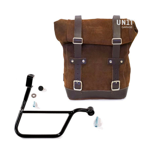 Bolsa lateral en piel dividida + marco Triumph T100 & T120 inyección U002+1011DX