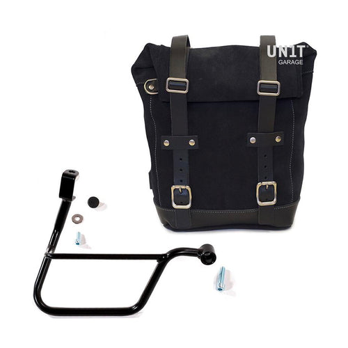 Bolsa lateral en piel dividida + marco Triumph T100 & T120 inyección U002+1011DX