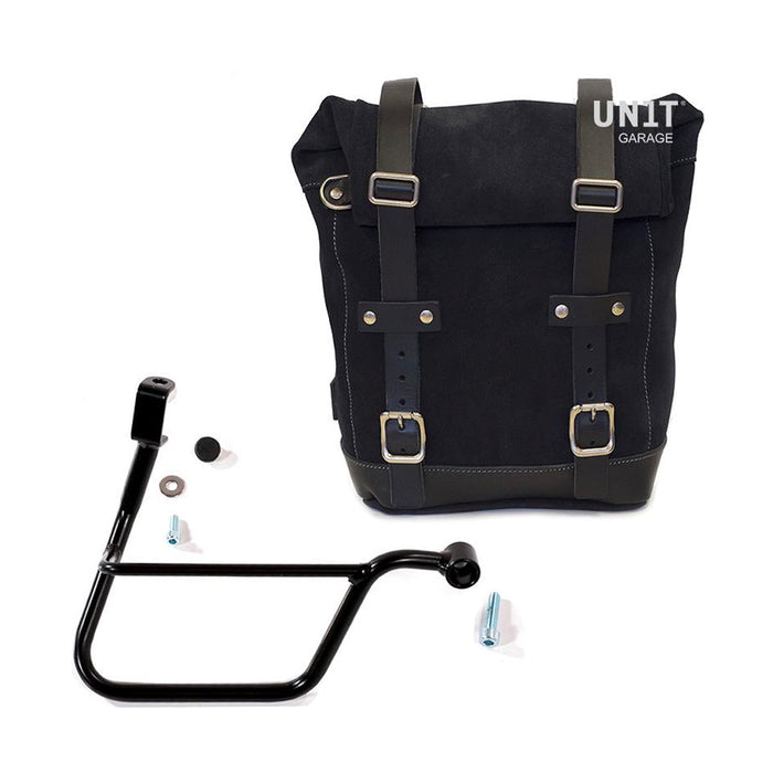 Bolsa lateral en piel dividida + marco Triumph T100 & T120 inyección U002+1011DX