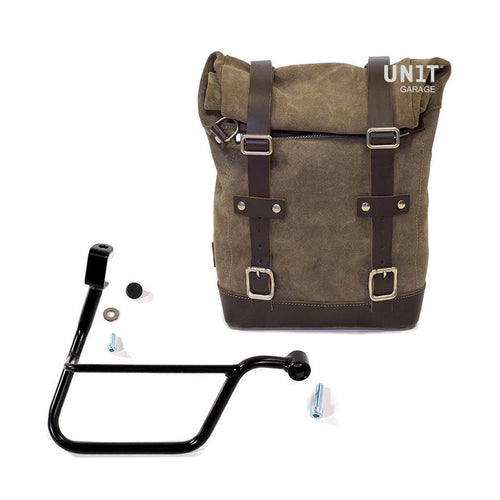 Bolsa lateral en piel dividida + marco Triumph T100 & T120 inyección U002+1011DX