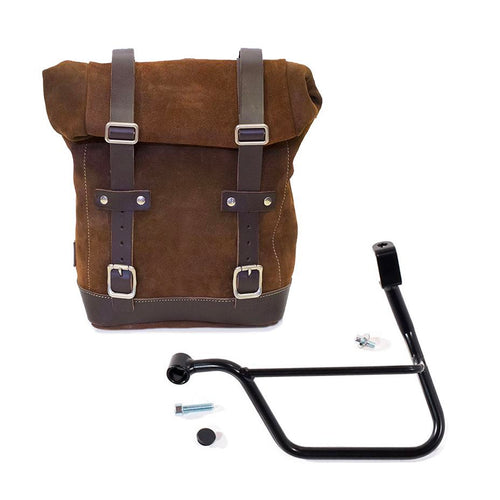 Bolsa lateral en piel dividida + marco Triumph T100 & T120 U002+1011SX