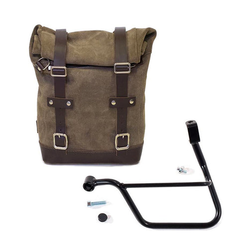 Bolsa lateral en piel dividida + marco Triumph T100 & T120 U002+1011SX