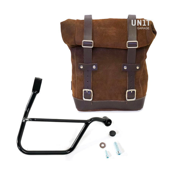 Bolsa lateral en piel dividida + serie Triumph cuadro Street CUP y Street Scrambler U002+1013DX