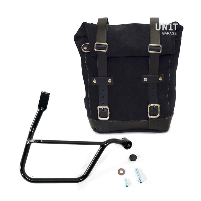 Bolsa lateral en piel dividida + serie Triumph cuadro Street CUP y Street Scrambler U002+1013DX