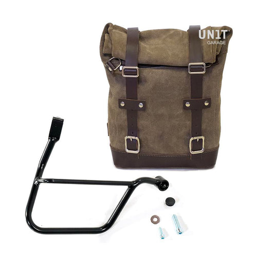 Bolsa lateral en piel dividida + serie Triumph cuadro Street CUP y Street Scrambler U002+1013DX