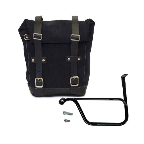 Bolsa lateral en piel dividida + marco izquierdo Triumph Thruxton 1200 & Speed Twin 1200 U002+1020SX