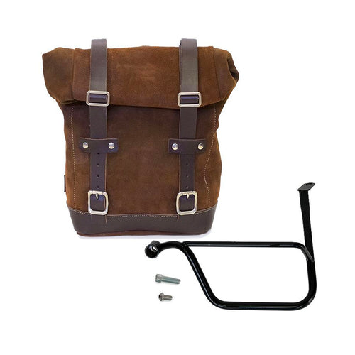 Bolsa lateral en piel dividida + marco izquierdo Triumph Thruxton 1200 & Speed Twin 1200 U002+1020SX