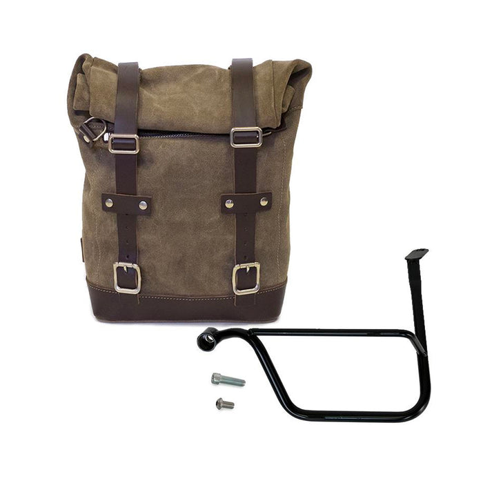 Bolsa lateral en piel dividida + marco izquierdo Triumph Thruxton 1200 & Speed Twin 1200 U002+1020SX