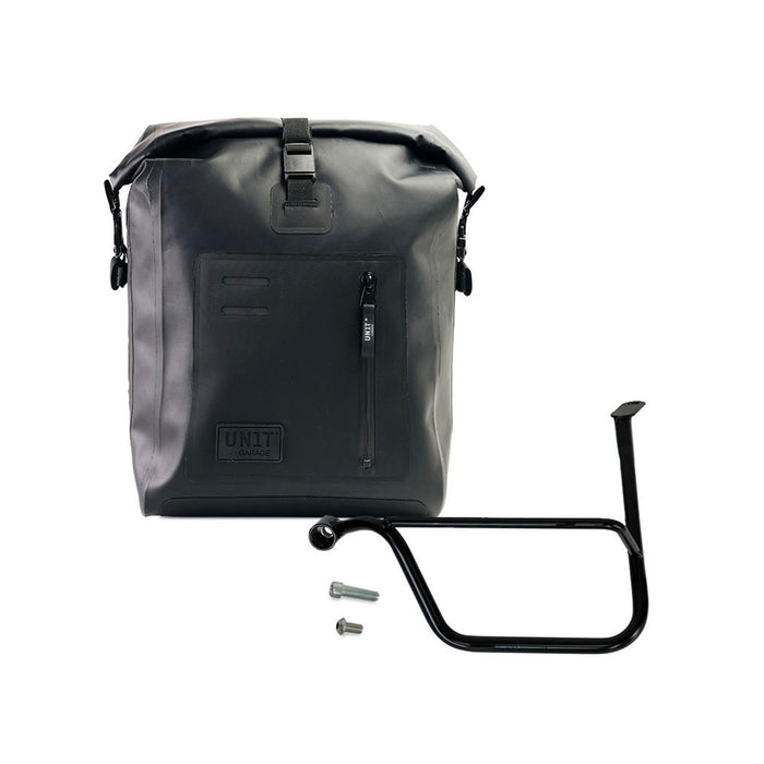 Alforja lateral Khali Tpu + Subchasis izquierdo Triumph Speed Twin & Thruxton 1200 Inyección. UG001+1020SX