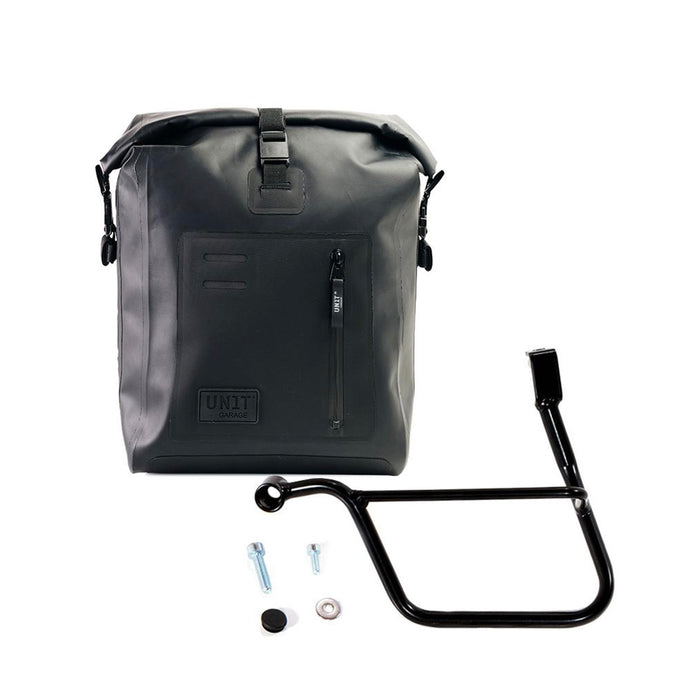 Alforja lateral Khali Tpu + subchasis izquierdo Triumph Street Scrambler y Street cup UG001+1013SX