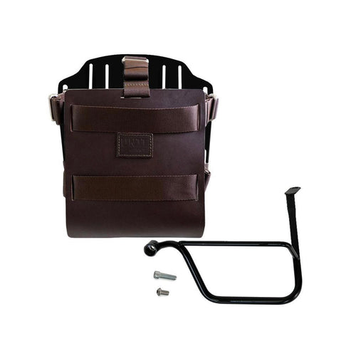 Portabolsa de aluminio con frontal de cuero ajustable, enganche rápido y marco U085+U000+1020SX