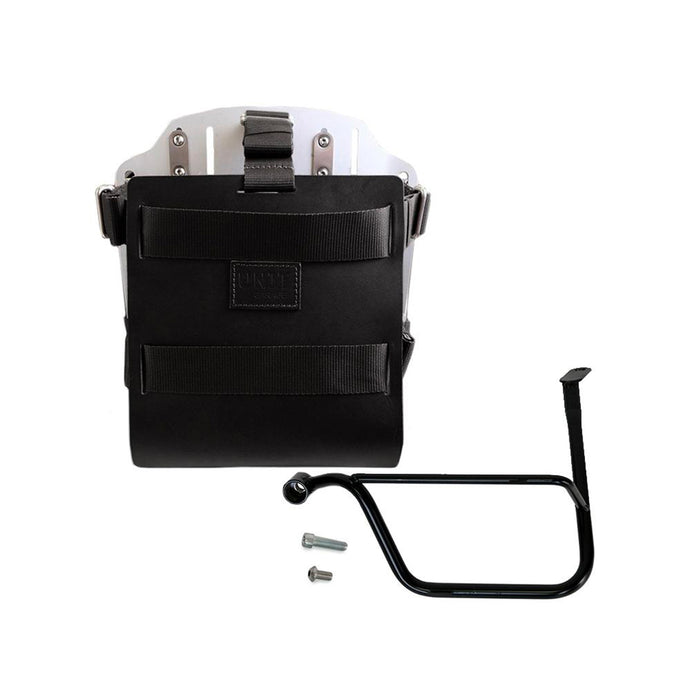 Portabolsa de aluminio con frontal de cuero ajustable, enganche rápido y marco U085+U000+1020SX