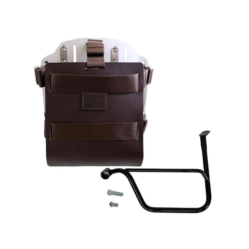 Portabolsa de aluminio con frontal de cuero ajustable, enganche rápido y marco U085+U000+1020SX