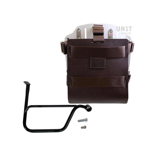 Portabolsa de aluminio con frontal de cuero ajustable, enganche rápido y marco U085+U000+1020DX