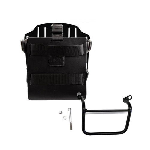 Portabolsa de aluminio con frontal de cuero ajustable, enganche rápido y marco U085+U000+1019SX