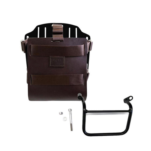 Portabolsa de aluminio con frontal de cuero ajustable, enganche rápido y marco U085+U000+1019SX