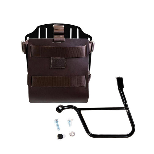 Portabolsa de aluminio con frontal de cuero ajustable, enganche rápido y marco U085+U000+1013SX