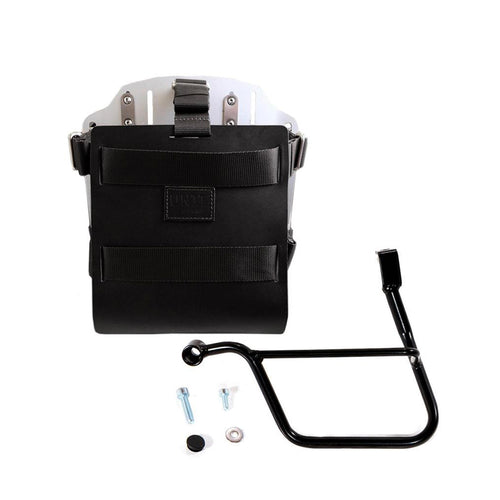 Portabolsa de aluminio con frontal de cuero ajustable, enganche rápido y marco U085+U000+1013SX