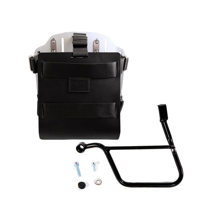 Portabolsa de aluminio con frontal de cuero ajustable, enganche rápido y marco U085+U000+1013SX