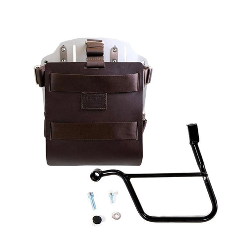 Portabolsa de aluminio con frontal de cuero ajustable, enganche rápido y marco U085+U000+1013SX