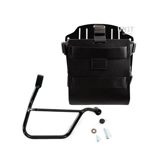 Portabolsa de aluminio con frontal de cuero ajustable, enganche rápido y marco U085+U000+1013DX