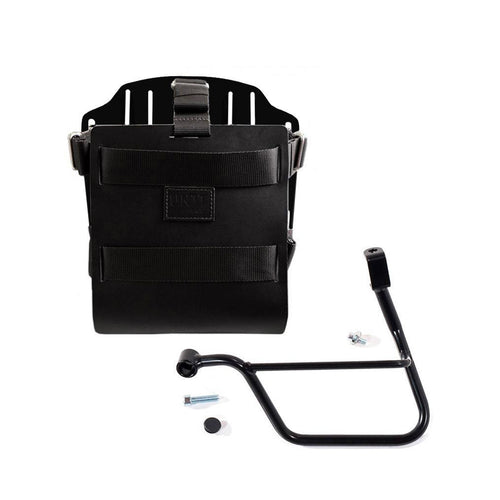 Portabolsa de aluminio con frontal de cuero ajustable, enganche rápido y marco U085+U000+1011SX