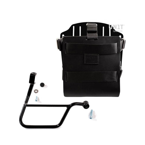 Portabolsa de aluminio con frontal de cuero ajustable, enganche rápido y marco U085+U000+1011DX