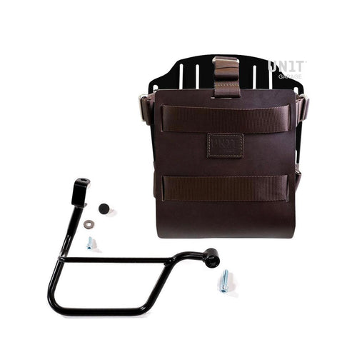 Portabolsa de aluminio con frontal de cuero ajustable, enganche rápido y marco U085+U000+1011DX