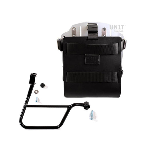 Portabolsa de aluminio con frontal de cuero ajustable, enganche rápido y marco U085+U000+1011DX