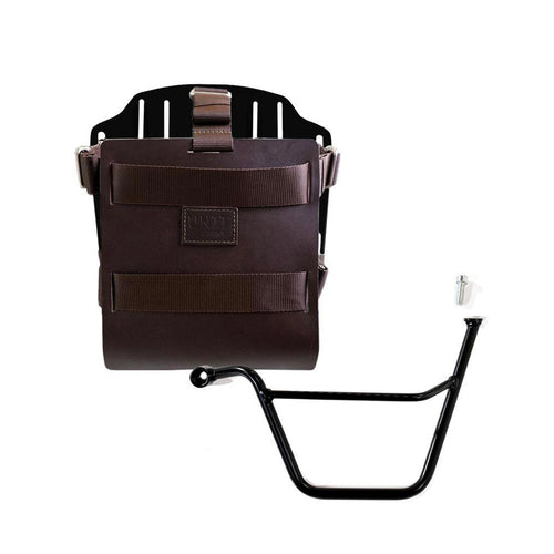 Portabolsa de aluminio con frontal de cuero ajustable, enganche rápido y marco U085+U000+1005SX