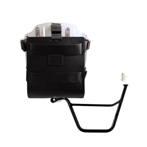 Portabolsa de aluminio con frontal de cuero ajustable, enganche rápido y marco U085+U000+1005SX