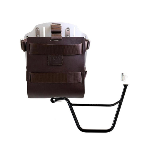 Portabolsa de aluminio con frontal de cuero ajustable, enganche rápido y marco U085+U000+1005SX