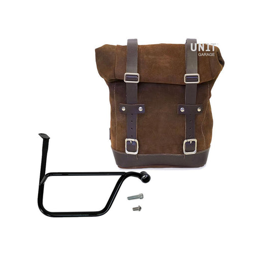 Bolso lateral dividido de cuero + dx marco Thruxton 1200 & Speed Twin 1200 U002+1020DX