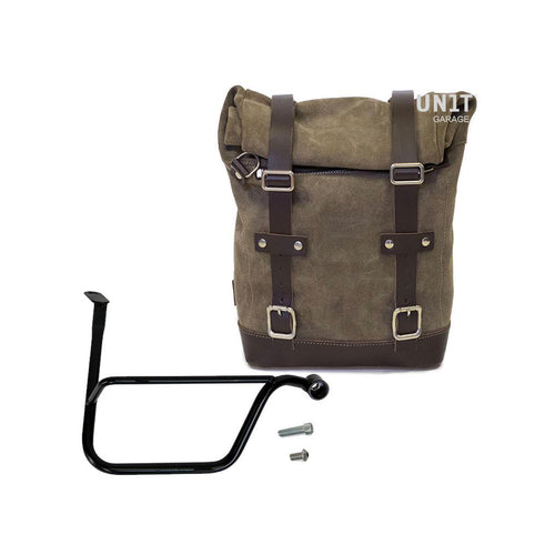 Bolso lateral dividido de cuero + dx marco Thruxton 1200 & Speed Twin 1200 U002+1020DX