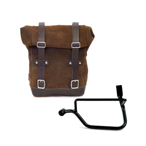 Bolso lateral dividido en cuero + armazón Triumph Street Twin 900 U002+1017SX