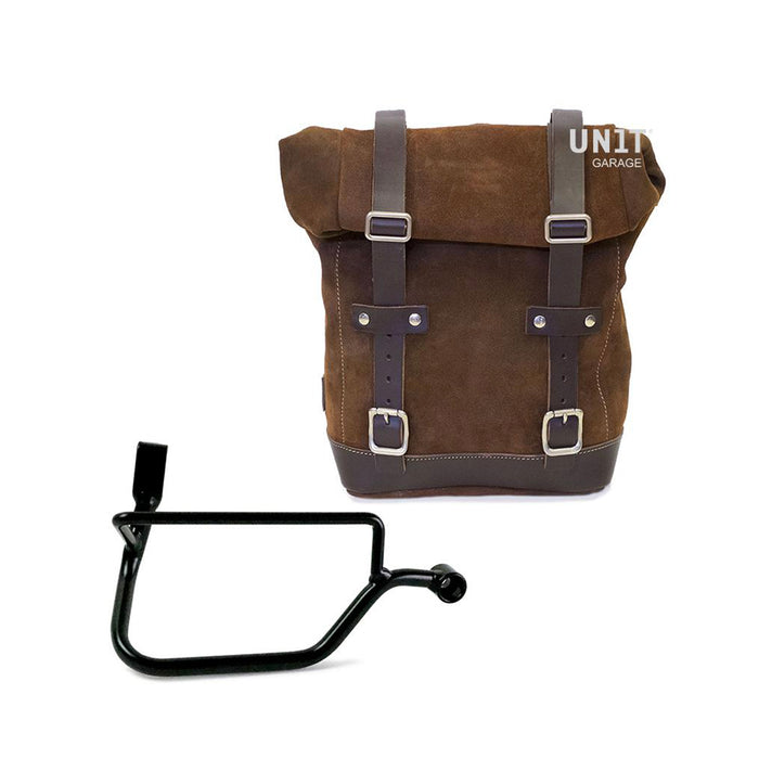 Bolso lateral dividido en cuero + cuadro Triumph Street Twin 900 U002+1017DX