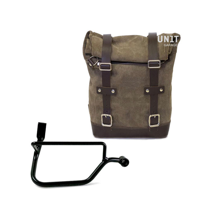 Bolso lateral dividido en cuero + cuadro Triumph Street Twin 900 U002+1017DX