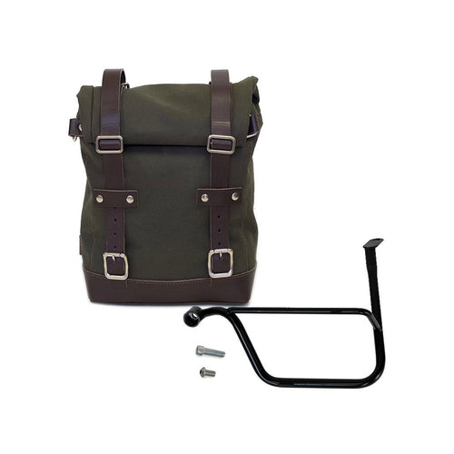 Bolsa lateral de lona + cuadro sx Triumph Thruxton 1200 & Speed Twin 1200 U001+1020SX