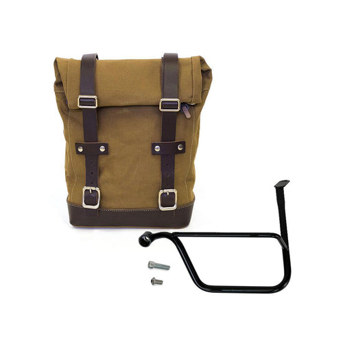 Bolsa lateral de lona + cuadro sx Triumph Thruxton 1200 & Speed Twin 1200 U001+1020SX