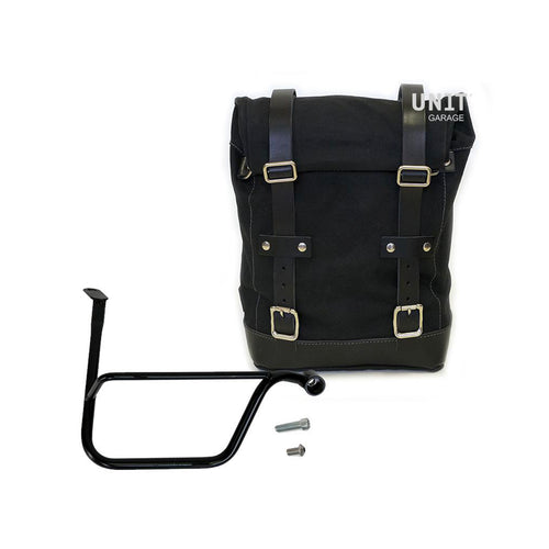 Bolsa lateral de lona + cuadro dx Triumph Thruxton 1200 & Speed Twin 1200 U001+1020DX