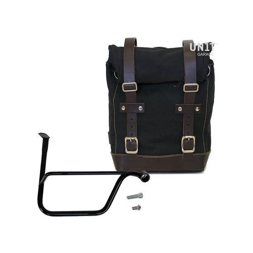 Bolsa lateral de lona + cuadro dx Triumph Thruxton 1200 & Speed Twin 1200 U001+1020DX