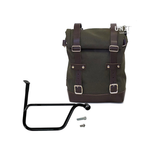 Bolsa lateral de lona + cuadro dx Triumph Thruxton 1200 & Speed Twin 1200 U001+1020DX